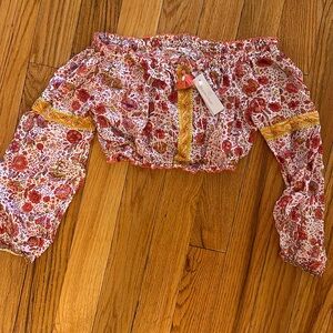 Poupette St Barth floral off shoulder top